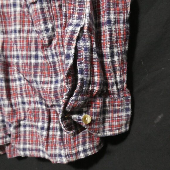 CROCODILE | large | 100% Cotton | Plaid Button-Up Front Casual Shirt | 2 Pockets - Picture 8 of 16